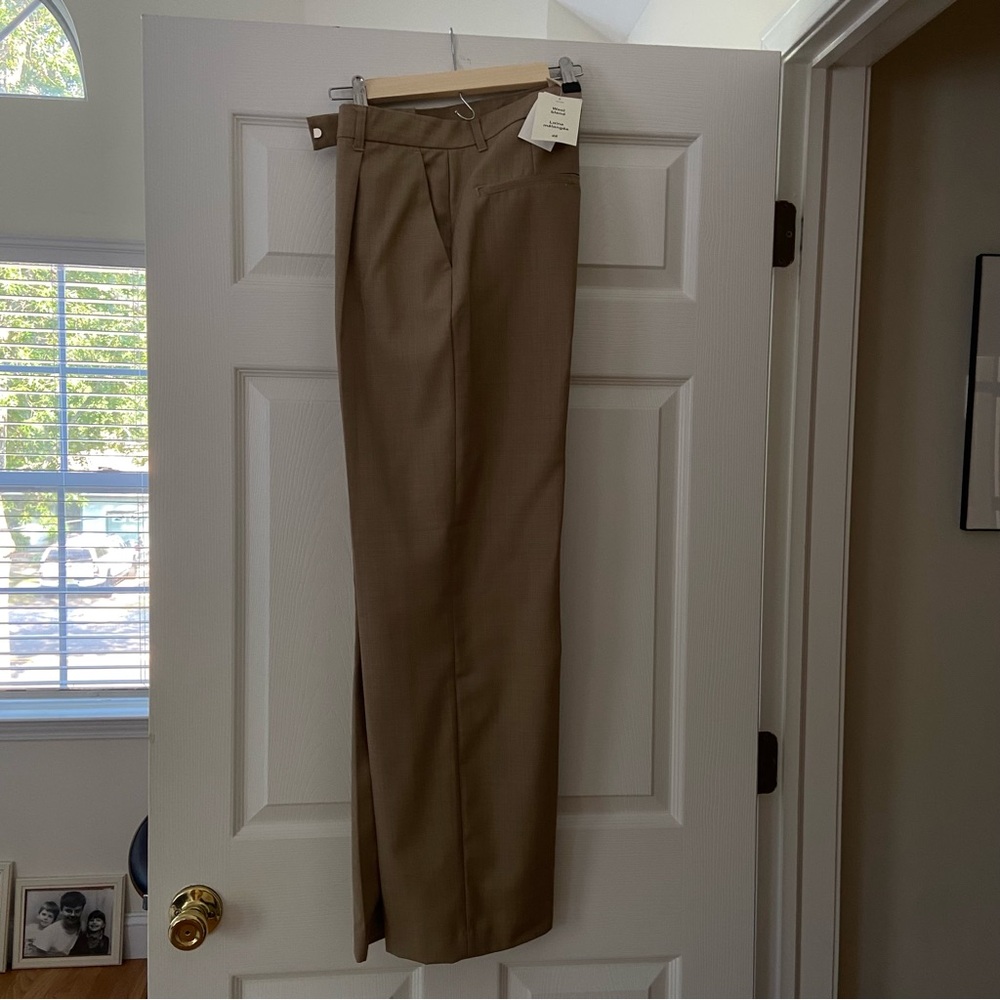 Wool blend wide leg pants